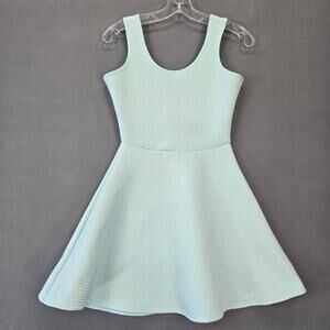 rue21 Light Blue Mini Dress Stretch Sleeveless Scoop Quilted Casual Women Size S